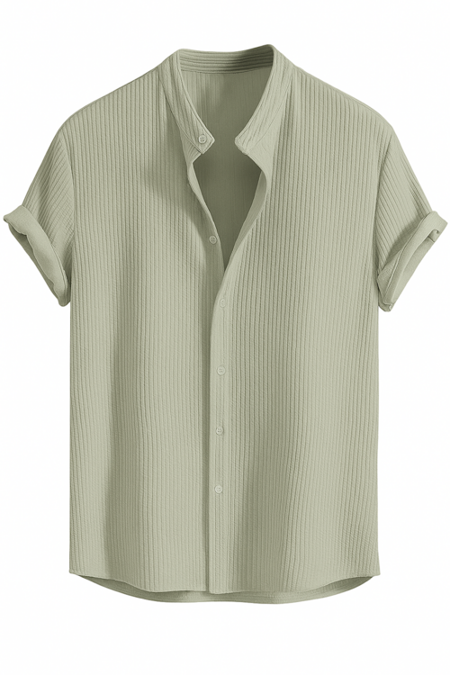 Men's Polycotton Regular Fit Casual Shirt-Pista (Size-L)