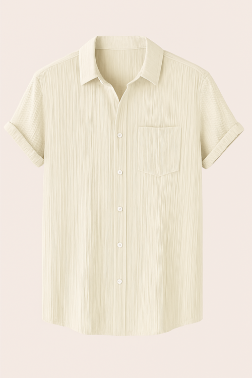Men Sleeveless Shirt-Cream (Size-M)