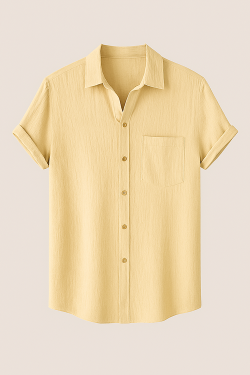 Men Sleeveless Shirt-Yellow (Size-L)