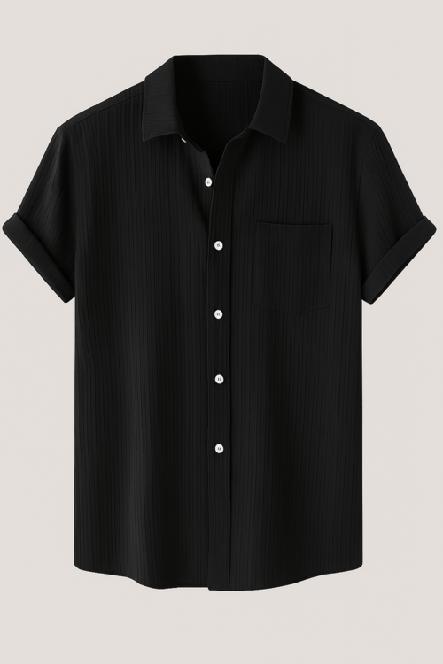 Men Sleeveless Shirt-Black (Size-L)